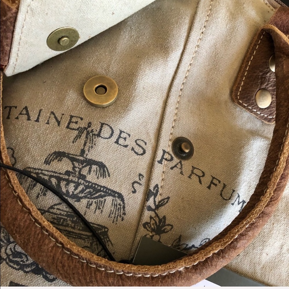 Myra upcycled Canvas Gerster Shoulder Bag Purse - Picture 8 of 8